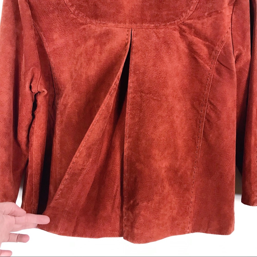 Coldwater Creek Rust Orange Leather Jacket - Picture 7 of 8